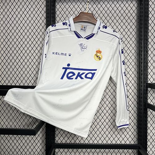 Real Madrid 1994-96 Home Long Sleeve Retro Jersey
