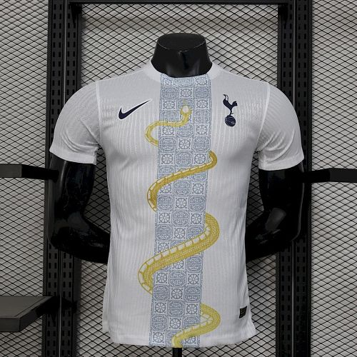 Tottenham Hotspur 2025-26 White Gold Snake Edition Jersey Player Versi