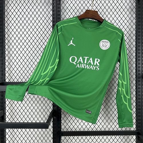PSG 25-26 Green goalkeeper Long Sleeves Football jersey