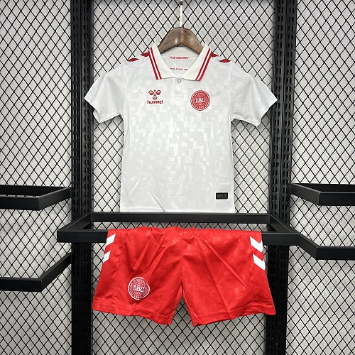 Denmark 2024-25 Euro Away Kids Kit