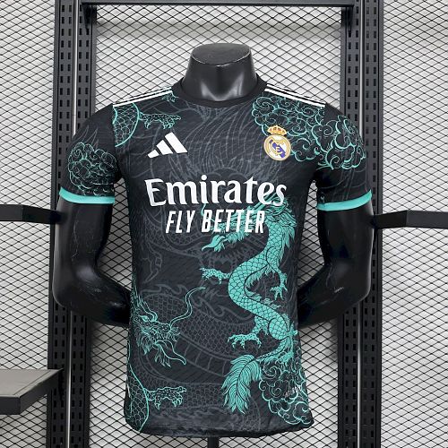 Real Madrid 2025-26 Black Green Dragon Edition Jersey Player Version