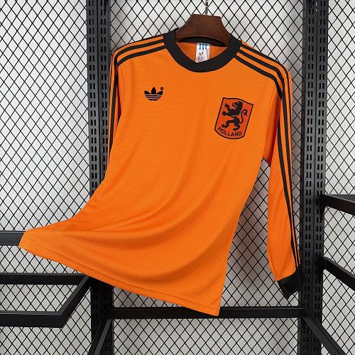 Netherlands 1980 Home Long Sleeve Retro Jersey S-XXL