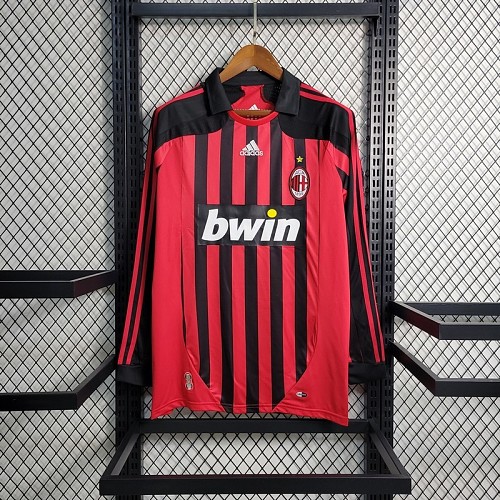 AC Milan 07-08 Home Long Sleeves Retro Jersey S-XXL