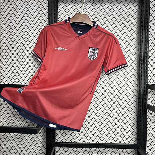 England 2002 Away Retro Jersey  Double-sided
