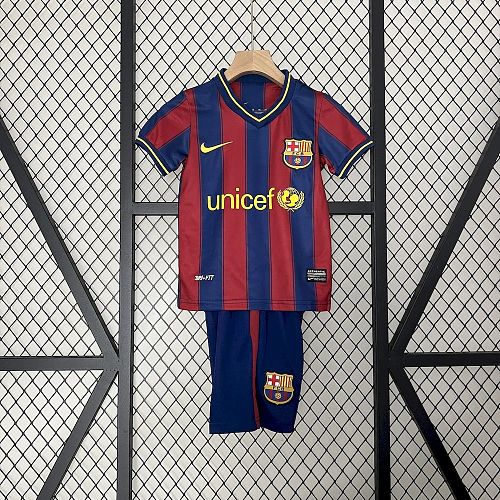 Barcelona 09-10 Home Retro Kids Kit Size：16-28