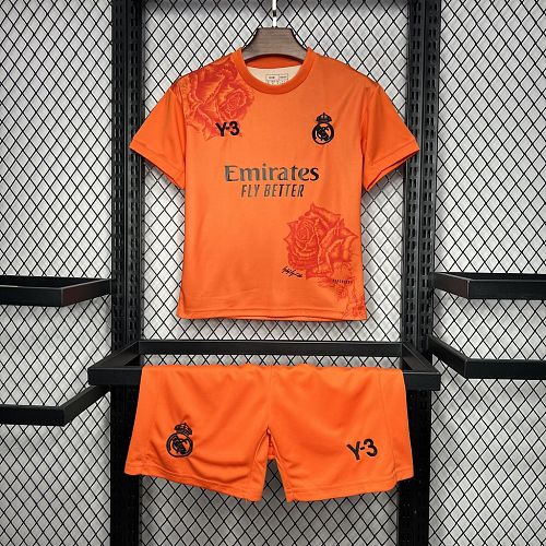 Real Madrid 2024-25 Y3 Rose Special Edition orange color Kids Kit