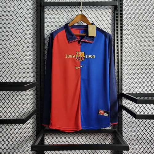 Barcelona 1999 100th Anniversary Edition Long Sleeves Retro Jersey S-XXL