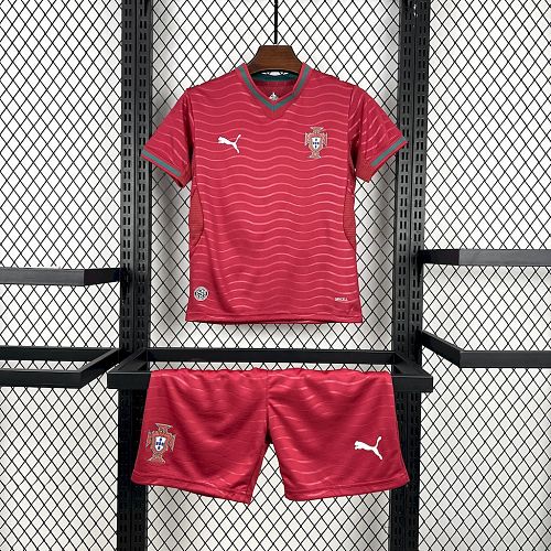 Portugal 2026 World Cup Home Kids Kit Size：16-28