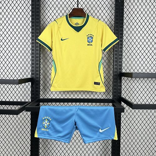 Brazil 2026 World Cup Home Kids Kit Size：16-28