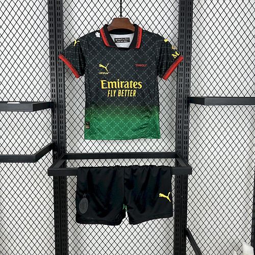 AC Milan 2025-26 Co-Branded Black Edition Kids Kit