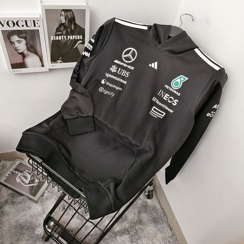 F1 Mercedes AMG Petronas adidas F1 2025 Team Hoodie - Black S-3XL