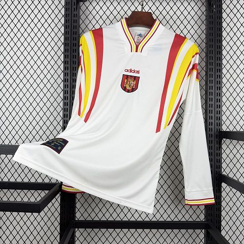 Spain 1996 Away Long Sleeve Retro Jersey S-XXL