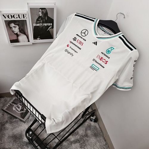 F1 Mercedes AMG Petronas adidas Authentic Team Driver T-Shirt - White S-5XL