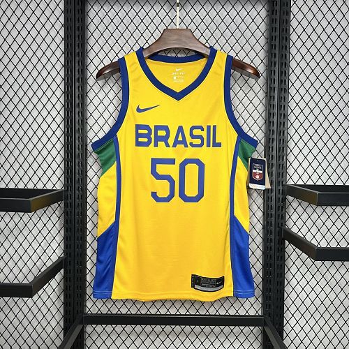 Brazil 2024-25 Caboclo50 Home Basketball Jersey