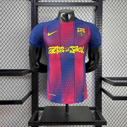 Barcelona 2025-26 Travis Scott Edition Home Jersey Player Version