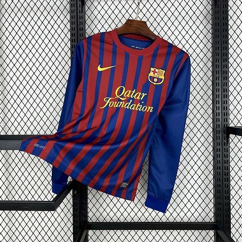 Barcelona 11-12 Home Long Sleeves Retro Jersey S-XXL
