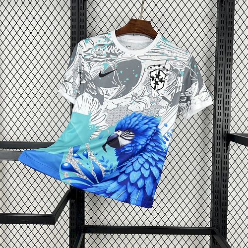 Brazil White Parrot Edition 2025 Football jersey
