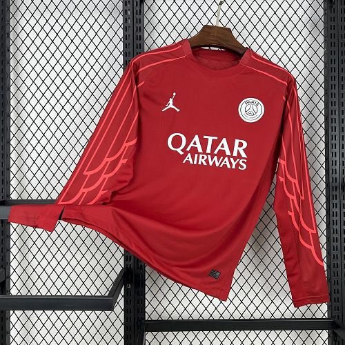 PSG 25-26 Red goalkeeper Long Sleeves Football jersey