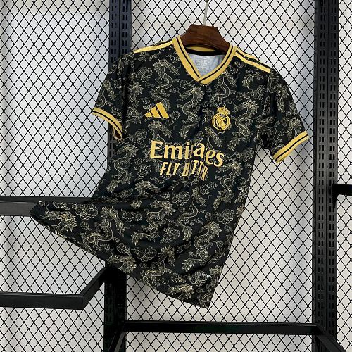 Real Madrid 2025-26 Black Golden Dragon Edition Football Jersey