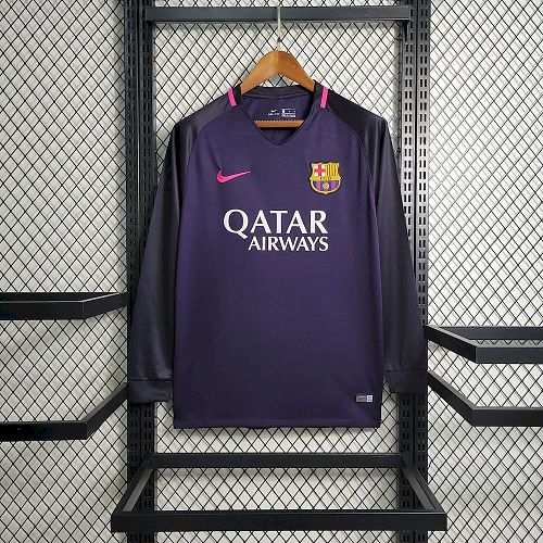 Barcelona 16-17 Away Long Sleeves Retro Jersey S-XXL