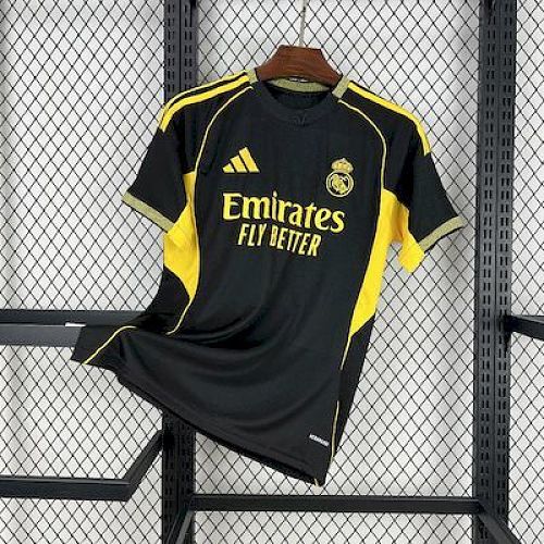 Real Madrid 2025-26 Black and yellow special edition Football Jersey