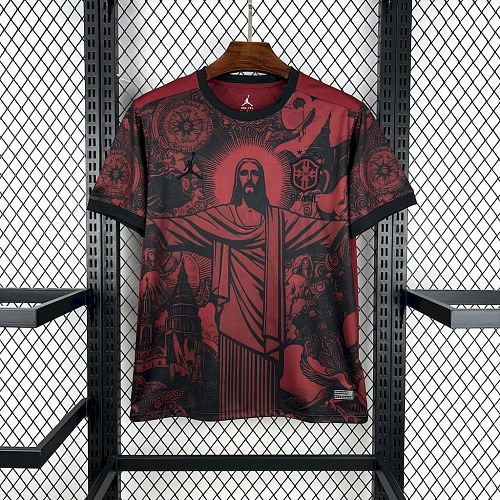 Brazil 2025-26 Jordan Black and Red Special Edition Football jersey