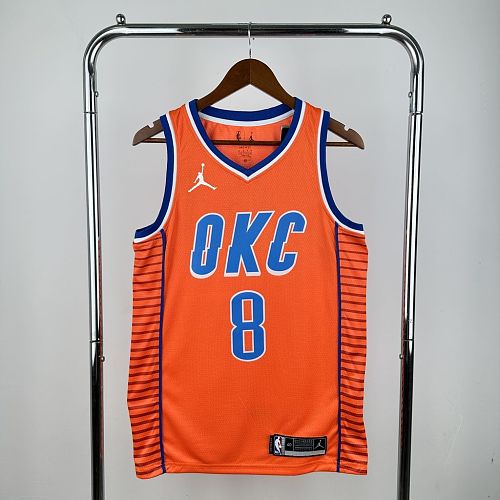 Oklahoma City Thunder 2024 Jordan Edition Orange-WILLIAMS8 S-XXL