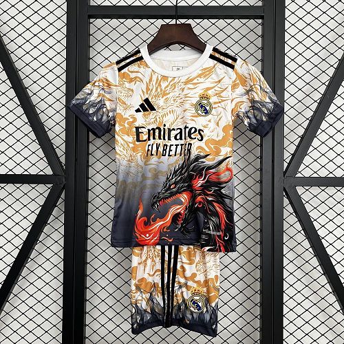 Real Madrid 2025-26 Special Edition Yellow Kids Kit Size 16-28