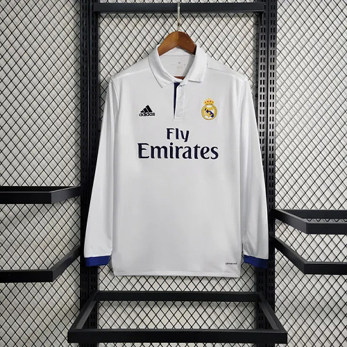 Real Madrid 16-17 Home Long Sleeves Retro Jersey S-XXL