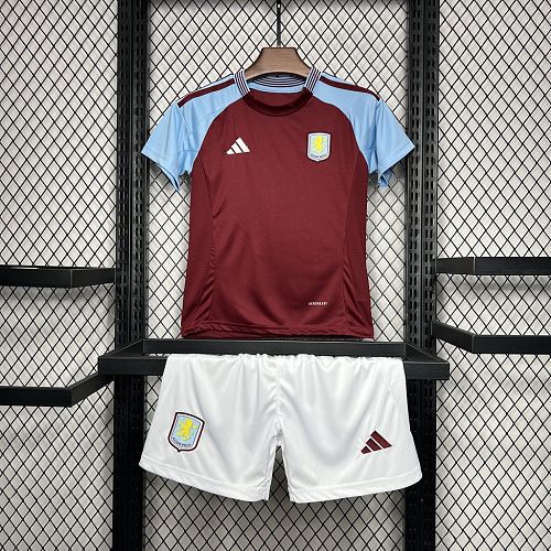 Aston Villa 2024-25 Home Kids Kit