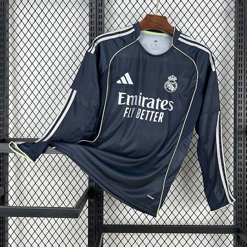 Real Madrid 2025-26 Away Long Sleeves Football jersey
