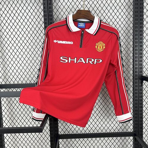 Manchester United 1998-99 Home Long Sleeves Retro Jersey