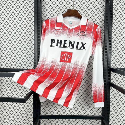 AS Cannes 91-92 Home Long Sleeve Retro Jersey S-XXL