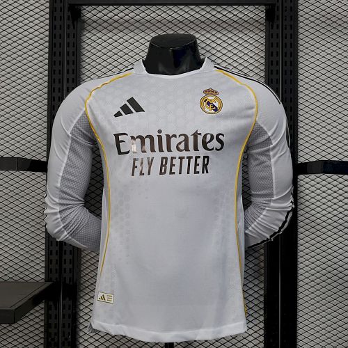 Real Madrid 2025-26 Home Long Sleeves Jersey Player Version