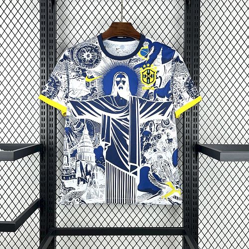 Brazil 2025-26 Blue and white Football jersey