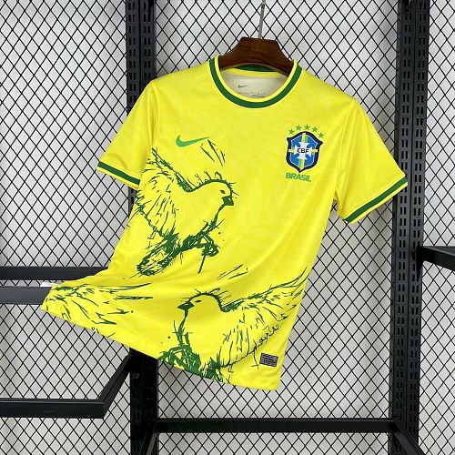 Brazil Pigeon 2025 Yellow Football jersey