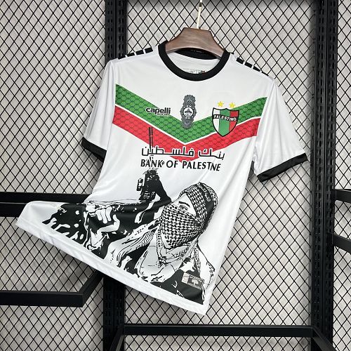 CD Palestino 2024-25 White Graffiti Jersey S-XXXXL