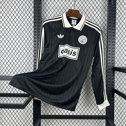 Oasis Tour 25-26 Black Long Sleeve Football Jersey S-4XL