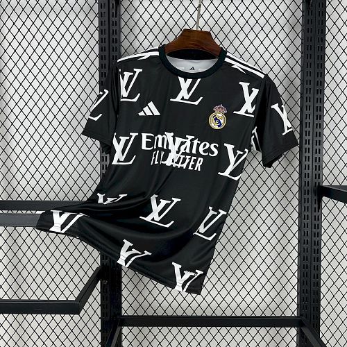 Real Madrid 2025 LV Joint Edition Black Football jersey