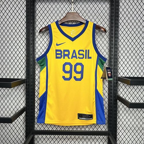 Brazil 2024-25 L. DIas99 Home Basketball Jersey
