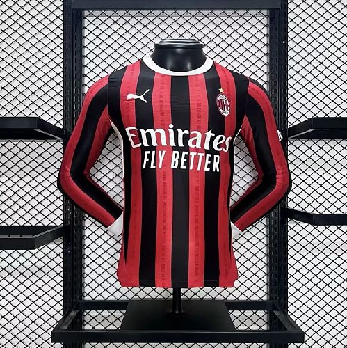 AC Milan 2024-25 Home Long Sleeves Jersey Player Version