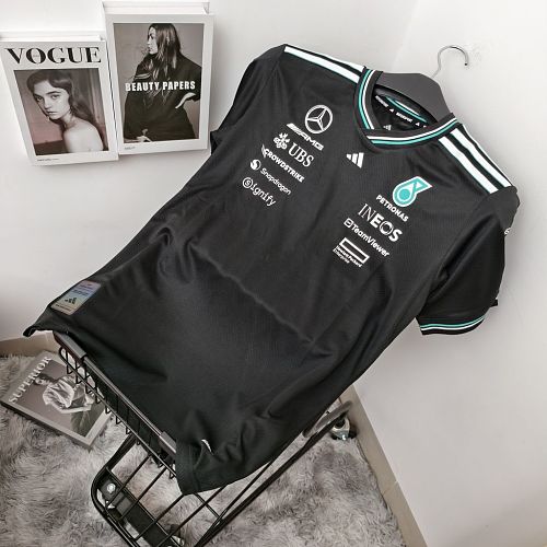 F1 Mercedes AMG Petronas adidas Authentic Team Driver T-Shirt - Black S-5XL