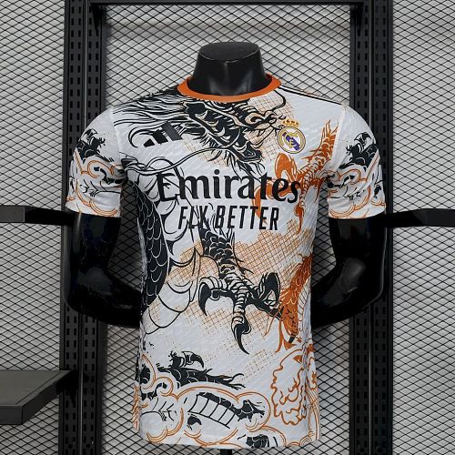 Real Madrid 2025-26 Black and white dragon version Jersey Player Version