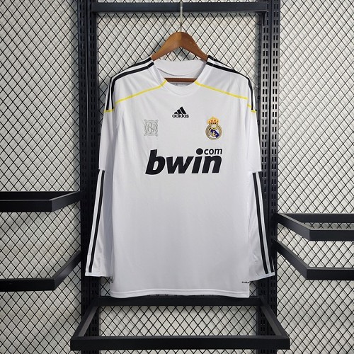 Real Madrid 09-10 Home Long Sleeves Retro Jersey S-XXL