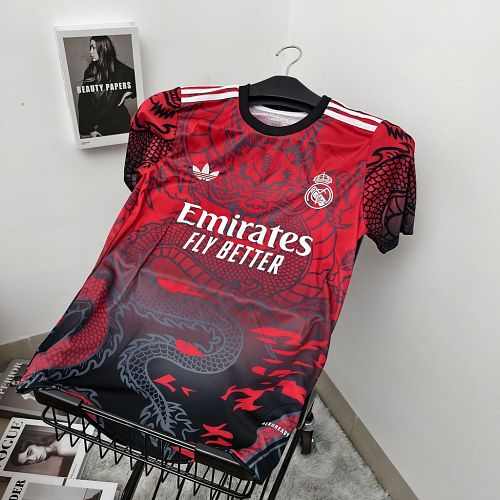Real Madrid 2024/25 Red and black dragon Soccer jerseys