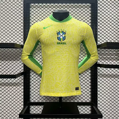 Brazil 2024-25 Home Long Sleeves Jersey – Player Versi