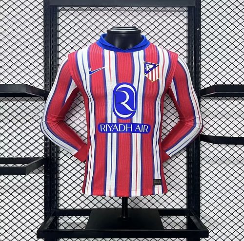 Atletico Madrid 2024-25 Home Long Sleeves Jersey Player Version